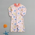 thumbnail image 4 of Trajes de baño para mujer, trajes de baño para mujer y niña, traje de baño estampado de manga larga con cuello redondo y protección solar, traje de baño de verano, traje de baño de poliéster para niña, 4 of 7