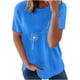 thumbnail image 1 of Pntutb moda adulta mujer cuello redondo manga corta tops camiseta estampados sueltos cortos Pntutb Pntutb-6979, 1 of 8