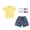 Yellow, variant on CYRBOKO Girls Outfit Sets, Casual Short Sleeve Elastic Waist Cotton T-shirts and Jeans and Socks Red Size 7-8 T