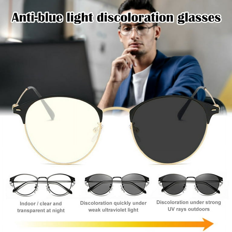 Photochromic Blue Light Blocking Glasses 2 In 1 Anti-ultraviolet Glasses  Sunglasses for Men and Women