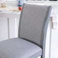thumbnail image 7 of Linon Vern Set of 2 Light Gray Upholstered Wood Counter Stools in Gray Stain, 7 of 7