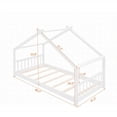 thumbnail image 2 of Twin Size Wood Platform Bed Frame with Roof, No Box Spring, White for Bedroom, 2 of 10