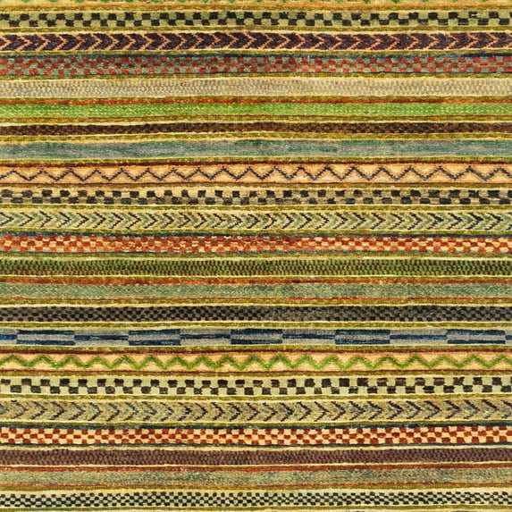 Ahgly Company Indoor Square Abstract Orange Gold Abstract Area Rugs, 3' Square