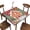 Christmas Gifts Tree Decorations, variant on Elastic Edge Square Fitted Tablecloth, White Polyester Table Cover, for Indoor Restaurant or Outdoor Patio Party Dining, Fit for 36" x 36"Square Table