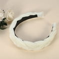 thumbnail image 6 of Solid Wide Headbands Non-slip Fashion White Hair Hoop 1.18inch Wide for Girl Women, 6 of 7