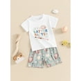 thumbnail image 4 of vera natura Kids Boys Shorts Set, Short Sleeve Letters Tag T-shirt with Elastic Waist Shorts Toddler Set Summer Outfit, 4 of 8