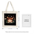 thumbnail image 3 of Cheerful Cartoon Tote Bag with Smiling & Colorful Flowers on Black Background - Perfect for Shopping Travel & Parties, 3 of 4