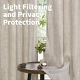 thumbnail image 3 of Linen Semi Sheer Curtains 2 Panels for Living Room - Light Filtering Drapes with Bronze Grommet Beige Window Treatments for Country Office Bedroom, 3 of 5