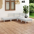 thumbnail image 1 of vidaXL 5 Piece Garden Lounge Set Solid Pinewood White, 1 of 1