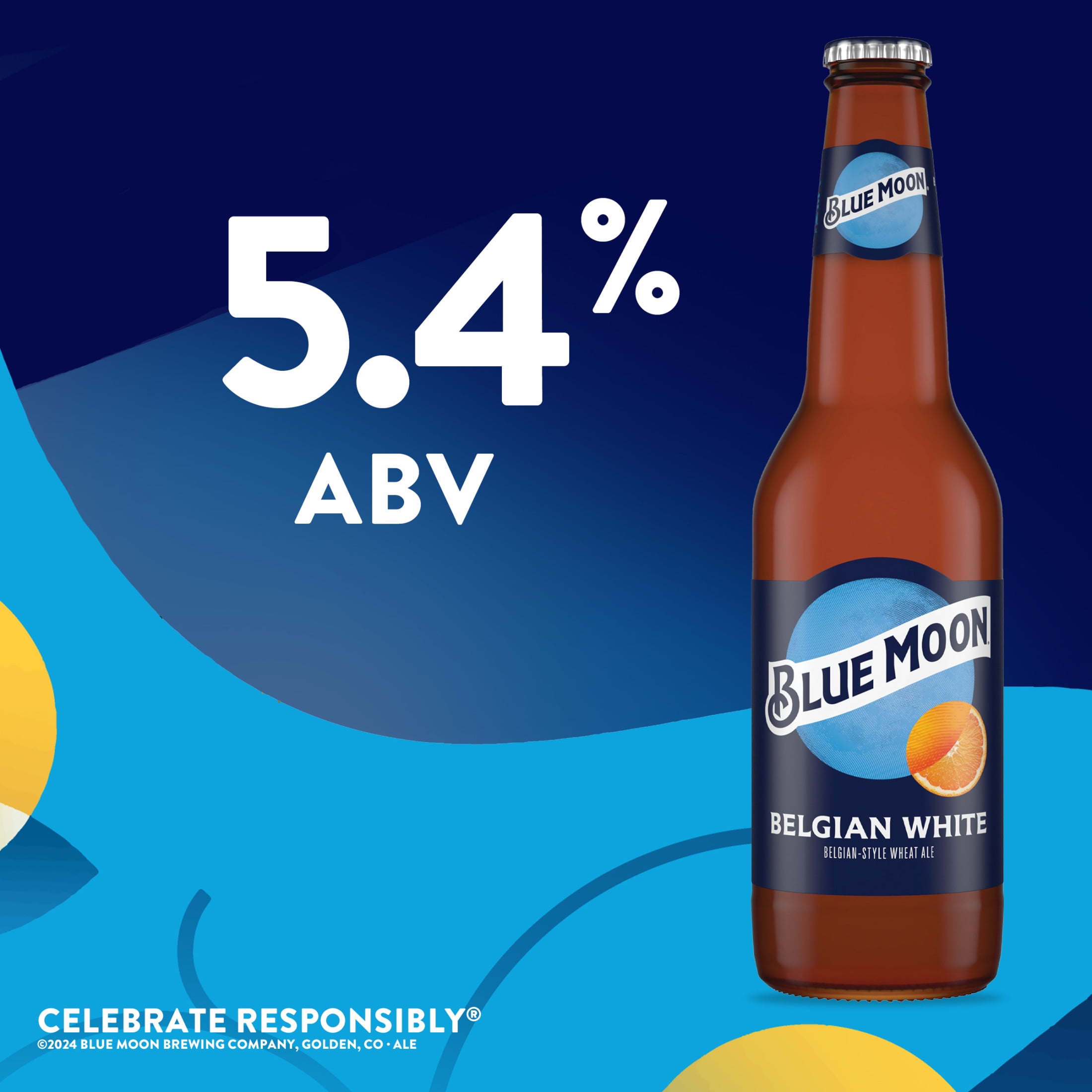 Blue Moon Belgian White Craft Beer, 12 Pack, 12 fl oz Glass