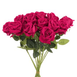 RHQFDM 12 Bundles Artificial Red Roses - 51cm Long Silk Flowers, Realistic Fake Roses For Home & Wedding Decor
