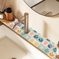 thumbnail image 2 of Yayeee Faucet Mat for Kitchen Sink 30" Diatomite Long Splash Guard Pad, Green Floral, 2 Pack, 2 of 7