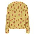 thumbnail image 3 of Puntoco Chaqueta De Punto Informal Con Estampado De Hojas Para Mujer, Chaqueta Con Botones, Abrigo De Felpa, Para Otoño E Invierno, 3 of 4
