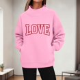 thumbnail image 2 of Valentines Turtleneck Sweatshirts For Women Casual Long Sleeve Valentine'S Sweatshirt Love Letter Graphic Sweatshirt, 2 of 5