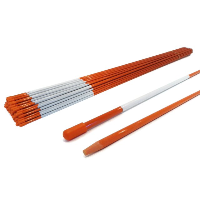 Autoparts 50pcs Orange Reflective Driveway Markers Snow Stakes 48 Inches Long 1/4-Inch Dia Markers