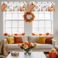 thumbnail image 4 of Fall Pumpkins Valances for Windows, 54 x 18in, Maple Leaf Bird Thanksgiving Harvest Farmhouse Rod Pocket Kitchen Valance Curtain Light Filtering Window Treatments for Living Room Bedroom, 1 Panel, 4 of 7