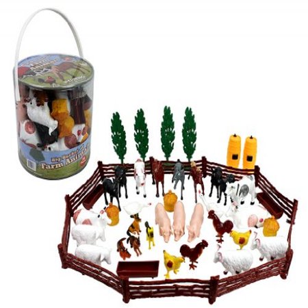 - Farm Animal Action Figures - Big Bucket of Farm Animals - 50 pieces in set!