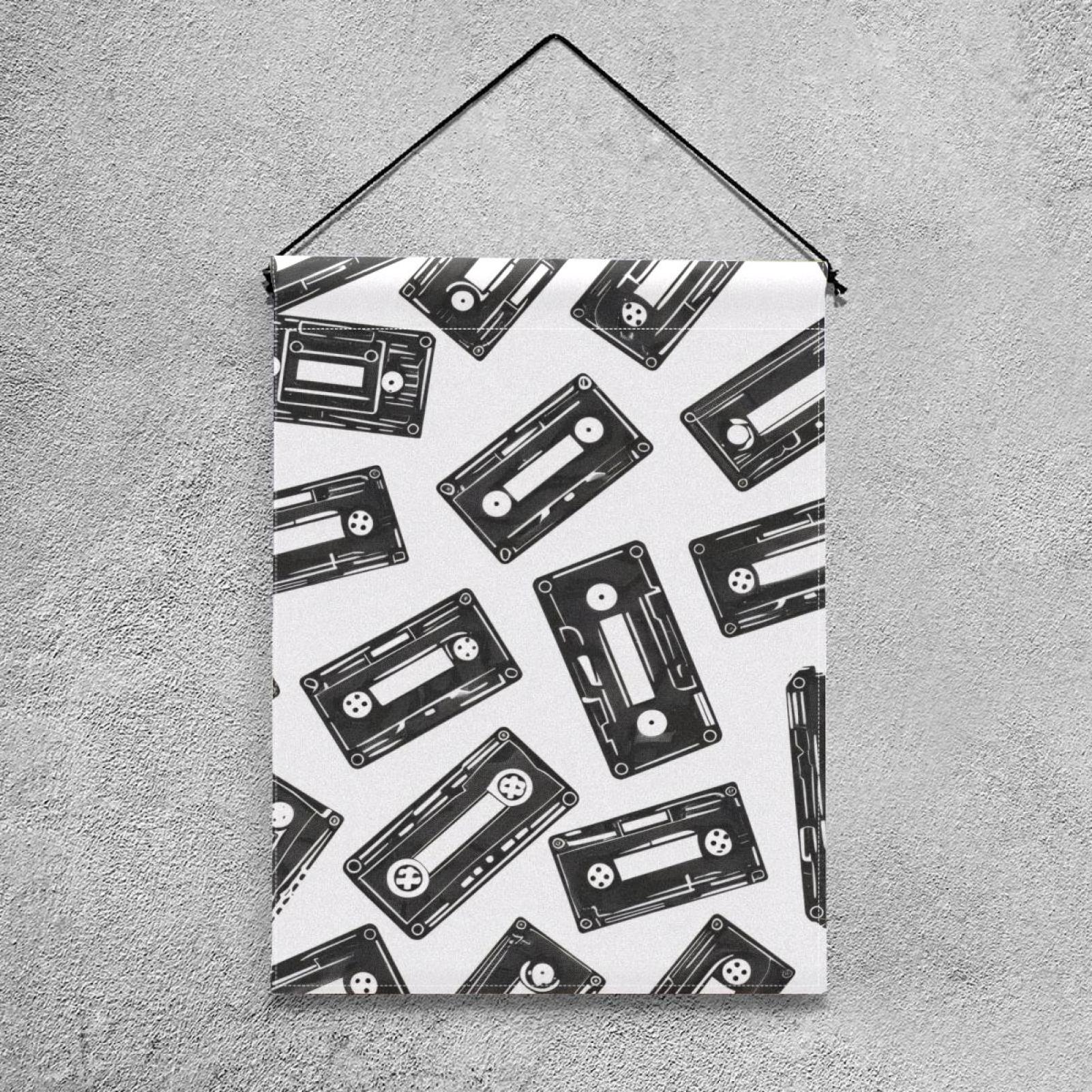 Seamless Cassette Tape Double Sided Garden Flag Decorative Weather Resistant Yard Flag, Large DIY Vertical Flag for Farmhouse Patio Lawn, 28x40 Inch