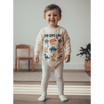 thumbnail image 6 of BemeyourBBs Infant Baby Boy God Says I Am Dinosaur Outfit Bubble Rompers Sweatshirt Long Sleeve Crew Neck Cute Fall Winter Spring Jumpsuit Christian Baby Clothes, 6 of 9