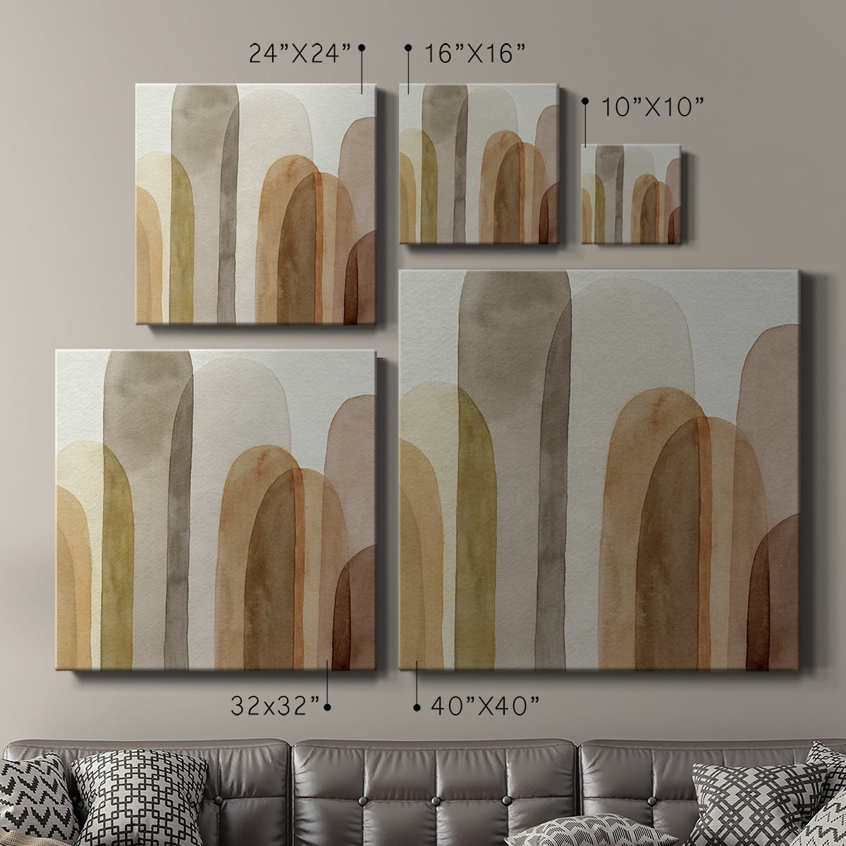 Wexford Home Desert Watercolor Arches II-Premium Gallery Wrapped Canvas, 32" x 32" - Ready to Hang