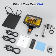 BEBANG 7 Coin Microscope for Adults, 1080P Ips Digital Microscope with 8 Adjustable LED Lights, 2 Flexible Side Lights, PC View Compatible with Windows, Ios, 32GB