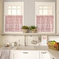 thumbnail image 4 of Hello Winter Kitchen Window Curtain Set with Tiers and Valance, 3 Pieces Rod Pocket Valances Pink Christmas Snowflake Window Treatment Semi Sheer Kitchen Bedroom Farmhouse Decor (52"W x 18"L), 4 of 6
