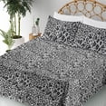 thumbnail image 3 of Ambesonne Leopard Print Fitted & Flat Sheet with Sham 3 Pcs Set, Grey Wild Cat Spots, Twin XL, Black and Grey, 3 of 5