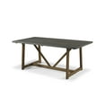 thumbnail image 4 of Modern Farmhouse Solid Wood V-Frame Trestle Dining Table - Grey/ Brown, 4 of 5