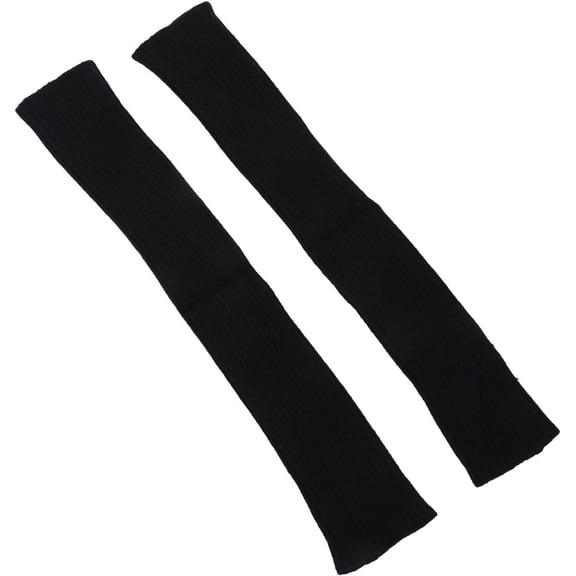 Knit Wool Arm Warmers with Thumb Hole Fingerless Stretchy Sleeves for Women One Pair Black