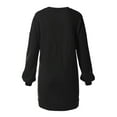 thumbnail image 4 of MixMatchy Women's Oversized V-Neck Tunic Sweatshirt with Side Pockets, 4 of 5