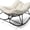 Beige, variant on GlowPlume Outdoor Indoor Papasan Rocking Chair, Oversized Papasan Rocker with Cushion, Patio Wicker Comfy Egg Chair for Backyard Bedroom Living Room Lounge Reading (Beige)