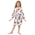 thumbnail image 6 of FORMRS Kids Bathrobe Unisex Hooded Robe Toddler Pajamas Sleepwear, Size 2-3T, Blue Butterflies, 6 of 7