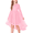 Pink, variant on Arshiner Flower Girl Lace Tutu Dresses High Low Hem Long Sleeve Flowy Formal Party Wedding Dress