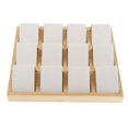 thumbnail image 1 of 12 ranuras para tarjetas de pendientes, tarjetero de exhibición de pendientes de bambú de /cuero sintético Blanco Sharpla Pendientes Bandeja de joyería, 1 of 8