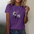 thumbnail image 4 of Blusas de Manga Corta para las Mujeres Divertida Impresión Cuello Redondo Camiseta Vintage, Blusas de Primavera para las Mujeres, 4 of 5