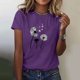 thumbnail image 3 of Blusas de Manga Corta para las Mujeres Divertida Impresión Cuello Redondo Camiseta Vintage, Blusas de Primavera para las Mujeres, 3 of 5