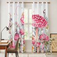 thumbnail image 4 of Pink Mushroom Kitchen Curtains 96 Inch Length, Butterfly Flower Moon Country Botanical Grommet Top Bedroom Living Room Curtains, Light Filtering Cafe Curtain Drapes 2 Panels Set 104''x96'', 4 of 9