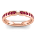 thumbnail image 2 of 0.20 T.C.W Fancy Round Cut Red Ruby Gemstone Bridal Eternity Band for Wedding Solid 14K Rose Gold Size 7.5 by Diamond-Capitals, 2 of 8