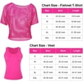 thumbnail image 3 of Women's Casual Sexy Off Shoulder T-Shirt Tops, 80s 90s Outfit Short Sleeve Oversized 80's Costume Neon Clothes, 3 of 6