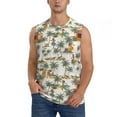 thumbnail image 2 of Goofa Hawaiian Style Printed Men's Sleeveless T-Shirt - Athletic Gym Workout Tank Top for Men - Moisture-Wicking, UPF 30+ Quick-Dry Muscle Tee-, 2 of 8