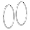 thumbnail image 2 of FB Jewels 14k White Gold Polished Endless 2mm Hoop Earrings, 2 of 3