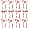 thumbnail image 1 of 12PCS Silver Glitter Bows Metal Christmas Decor For Tree Wreath Gift Decoration Wedding Holiday Party, 1 of 8