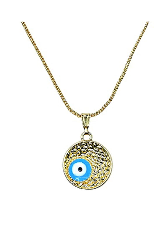 Evil Eye Necklace Pendant (Sky Blue, Minimal Evil Eye)
