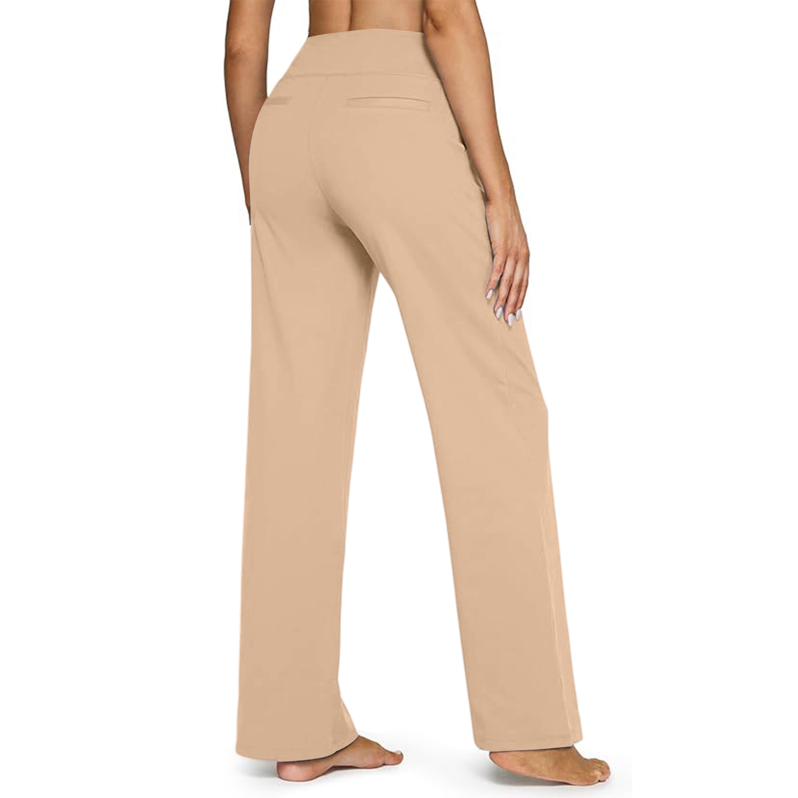 WULMLEO Cooliflex Pants for Women, Softygrace - High Rise Silky Soft Pull-On Comfort Pant, Pulisa Womens Pants Khaki 2XL