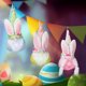 thumbnail image 2 of Colgante de muñeco sin rostro de conejito de Pascua con luces LED, adornos de Gnomo de conejito colgante de Pascua para decoración del hogar de Fiesta de Pascua, 2 of 8