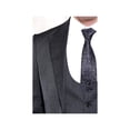 thumbnail image 4 of Men 3pc European Vested Suit WESSI by J.VALINTIN Extra Slim Fit JV28 black gray, 4 of 10