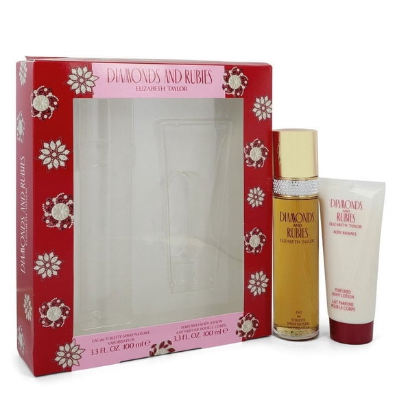 Diamonds & Rubies By Elizabeth Taylor - Gift Set -- 3.3 oz EDT Sp.   3.3 oz Body Lot. for Women