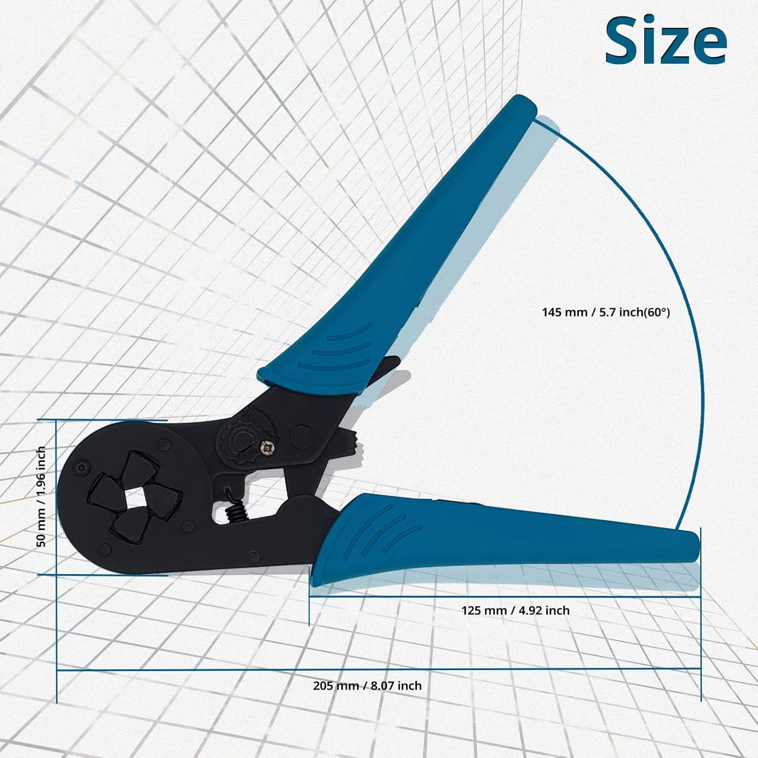 ABCISI Crimper Plier HSC8 16-4 Self-adjustable Crimping Tools, Used for 6.0-16.0mm2 (AWG10-5) Cable End-sleeves, Applicable for Tubular Bare Terminal and Pre-insulated Terminal