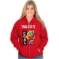 thumbnail image 3 of Santa Smurfette Too Cute Christmas Zip Hoodie Sweatshirt Women Brisco Brands S, 3 of 6