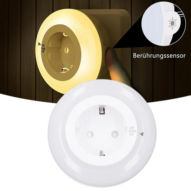 Luces Nocturnas LED Enchufables, Interruptor Giratorio De Luz Cálida, Luz Nocturna Enchufable En La Pared Con Convertidor De Enchufe Para Dormitorio
